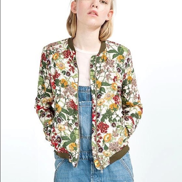 Zara Floral Bomber Jacket - Picture 3 of 9